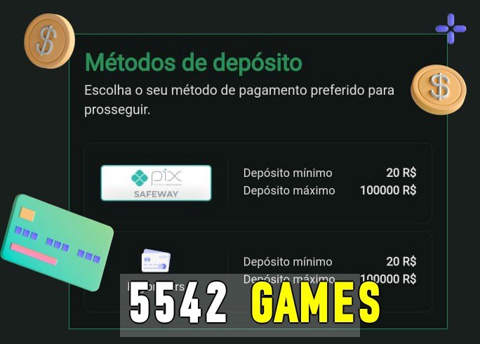 O cassino 5542 GAMESbet oferece uma grande variedade de métodos de pagamento
